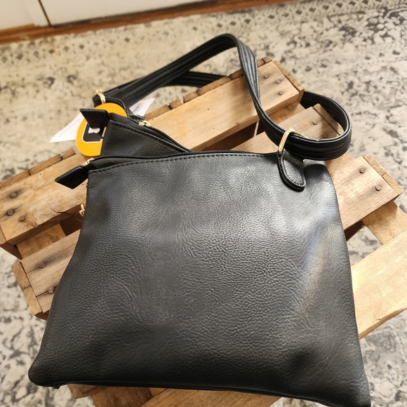 BULLDOG Concealed Carry Black Leather Cross Body or Shoulder Purse - Picture 2 of 7